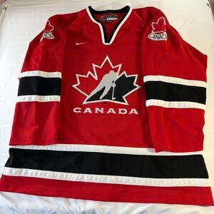 Vintage Nike Canada Ice Hockey Jersey Mens Red Shirt National Team Rare Size XXL